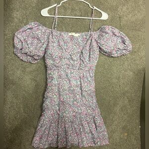 ASTR floral Puff Sleeve Dress